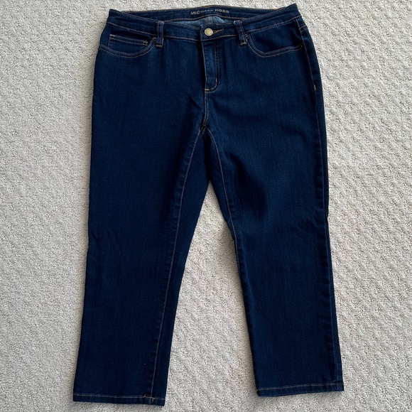 Michael Kors Women's Overdyed Indigo Capri Cropped Jeans Size 8 - Picture 1 of 12
